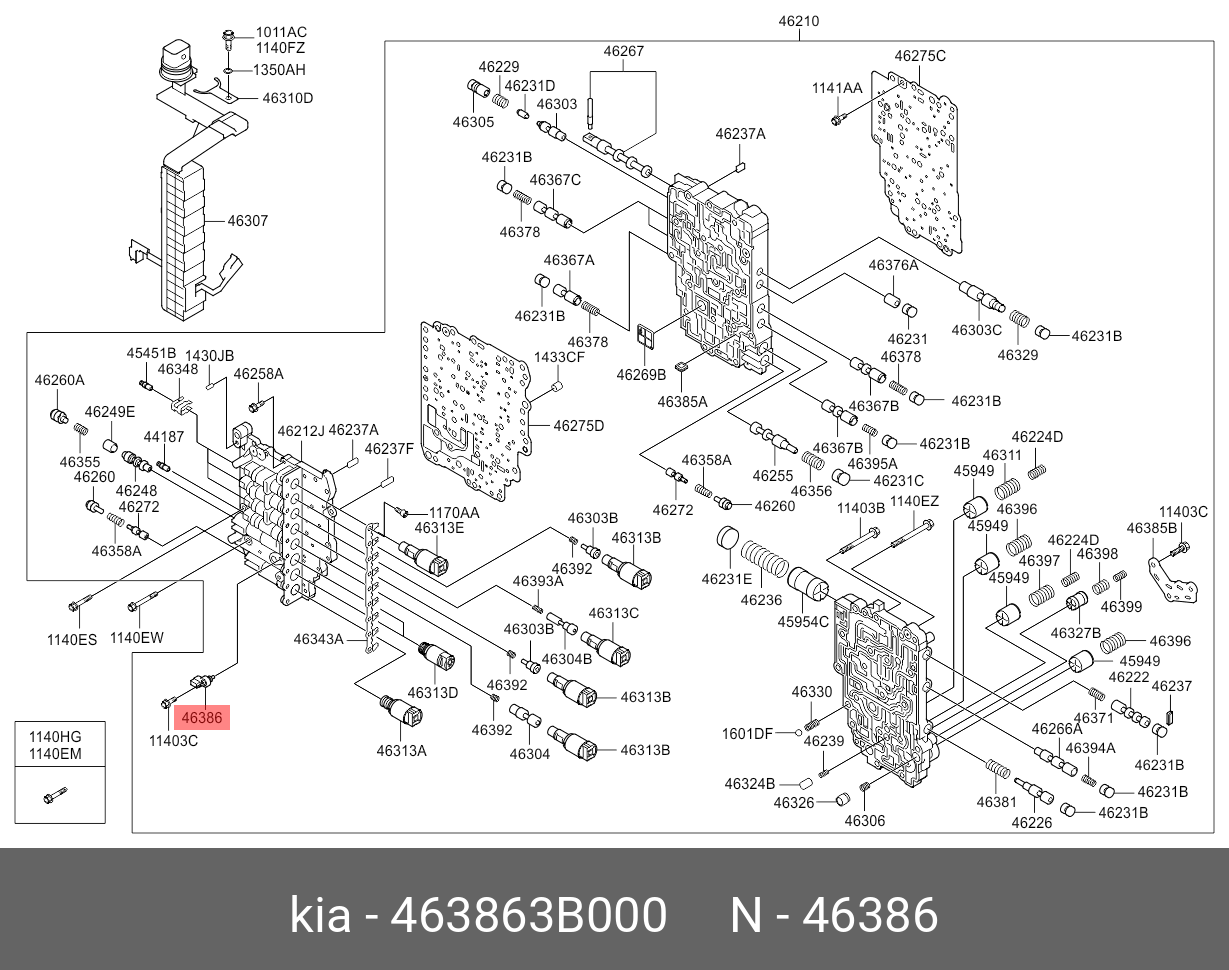 Датчик температуры головки цилиндра - Hyundai/Kia 46386-3B000