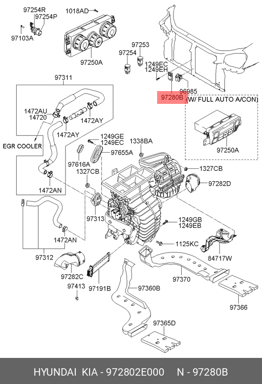 Датчик кислородный - Hyundai/Kia 97280-2E000