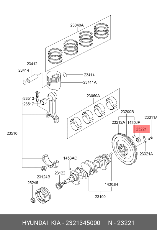 Подшипник ступицы колеса - Hyundai/Kia 23213-45000