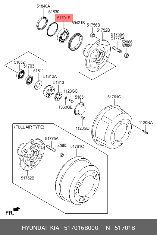Подшипник ступичный передн внутренний hd120 - Hyundai/Kia 51701-6B000