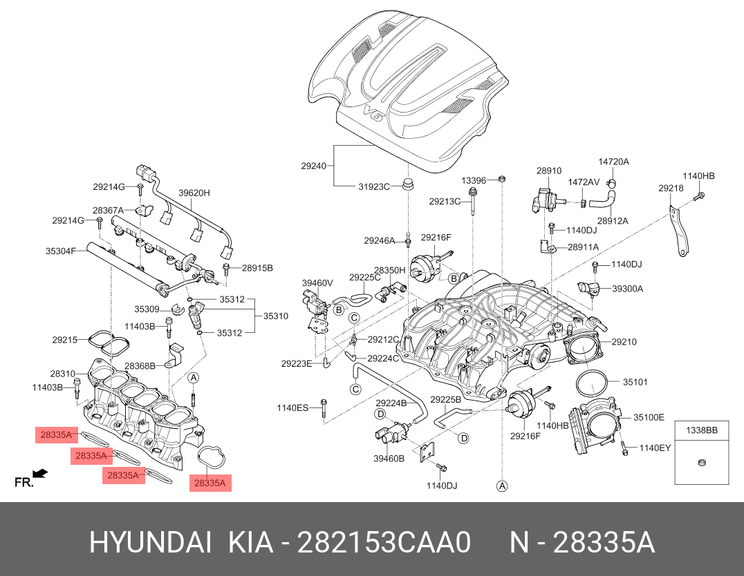 Прокладка коллектора двигателя - Hyundai/Kia 28215-3CAA0