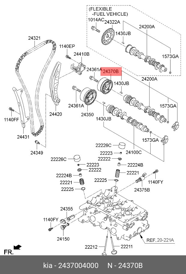 Ролик грм - Hyundai/Kia 24370-04000