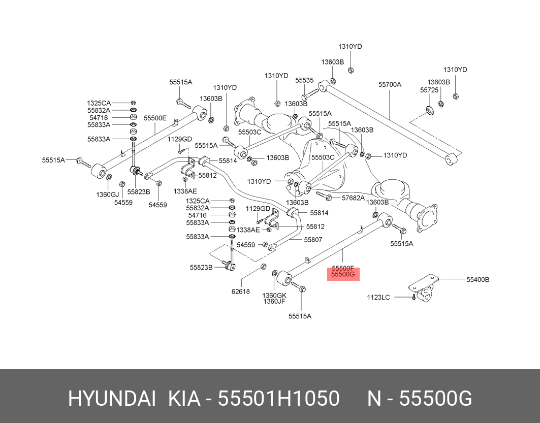 Рычаг подвески - Hyundai/Kia 55501-H1050