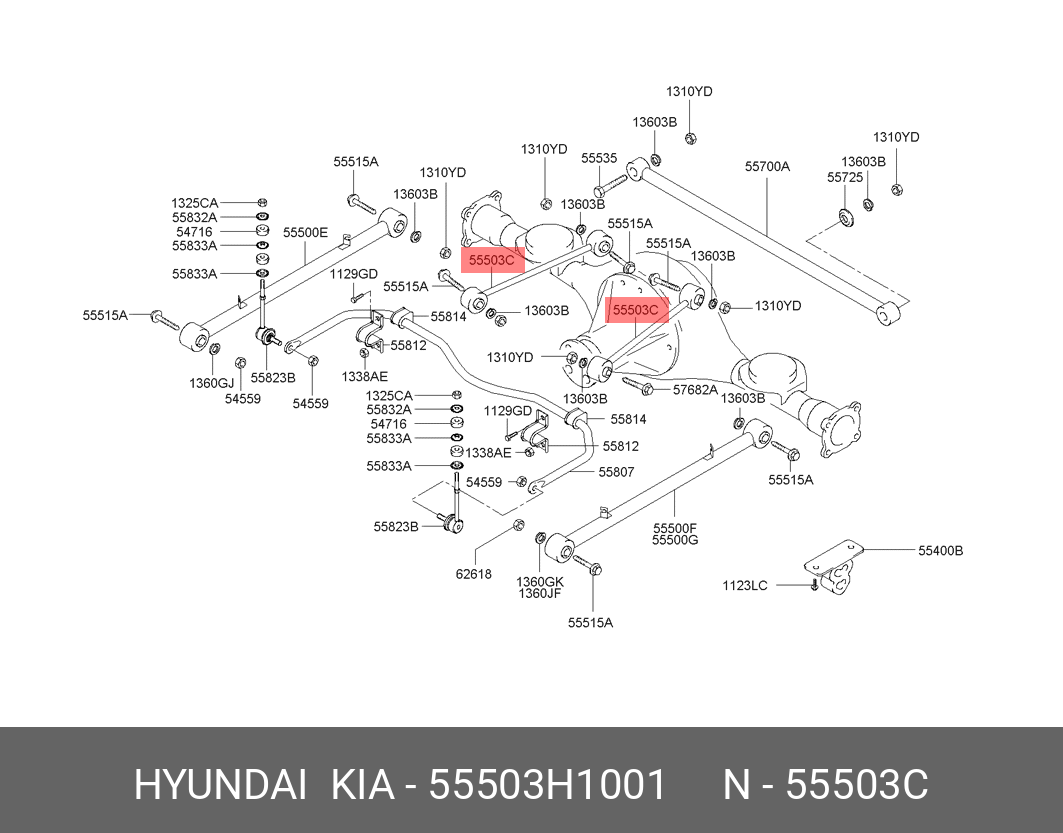 Рычаг подвески - Hyundai/Kia 55503-H1001