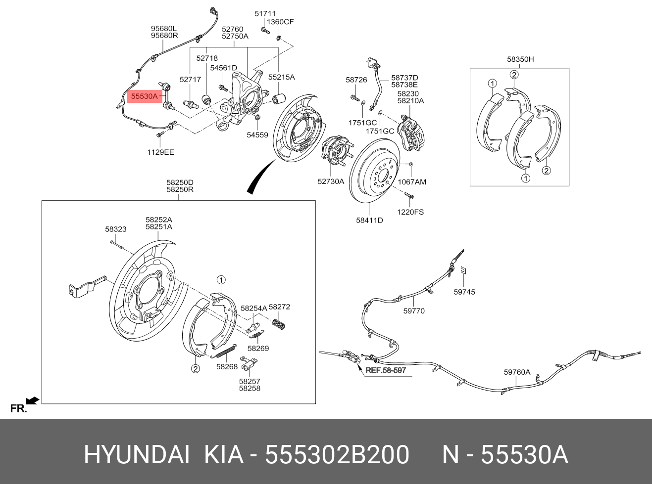 Стойка стабилизатора заднего hyundai Santa Fe | зад прав/лев | - Hyundai/Kia 55530-2B200
