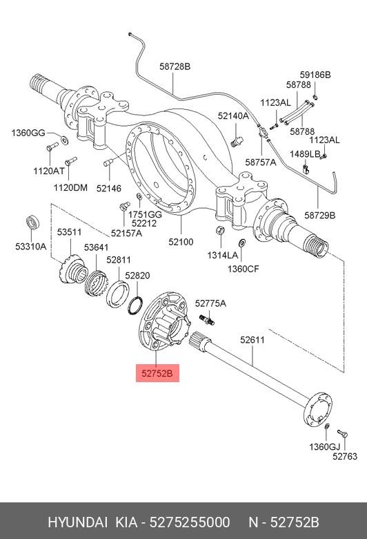Ступица колеса - Hyundai/Kia 52752-55000