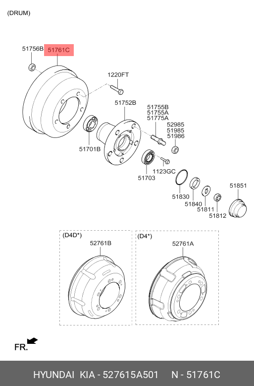 Барабан тормозной - Hyundai/Kia 52761-5A501