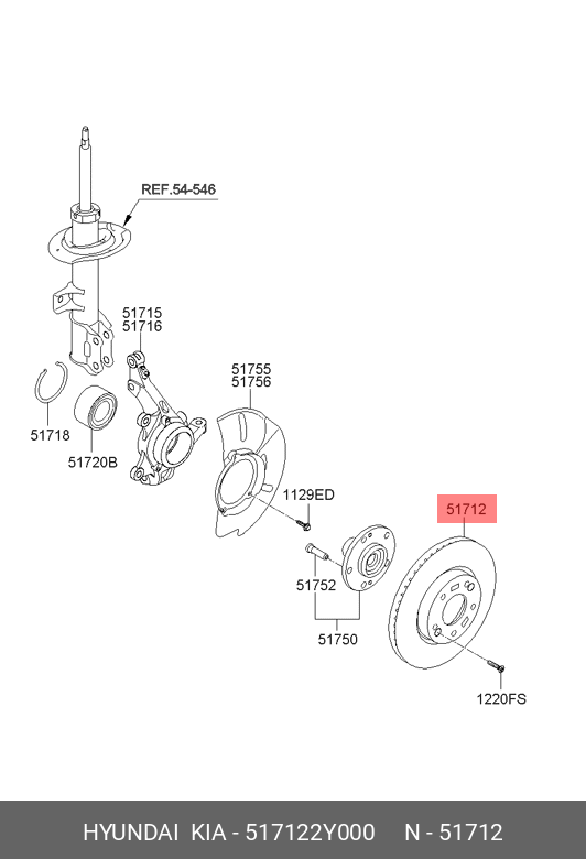 Диск тормозной передний KIA Sportage III (10-15) - Hyundai/Kia 51712-2Y000