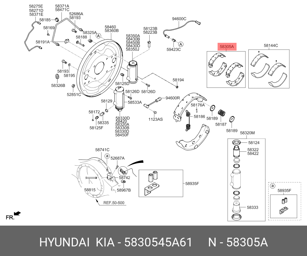 Комплект тормозных колодок (4 шт) | зад | - Hyundai/Kia 58305-45A61