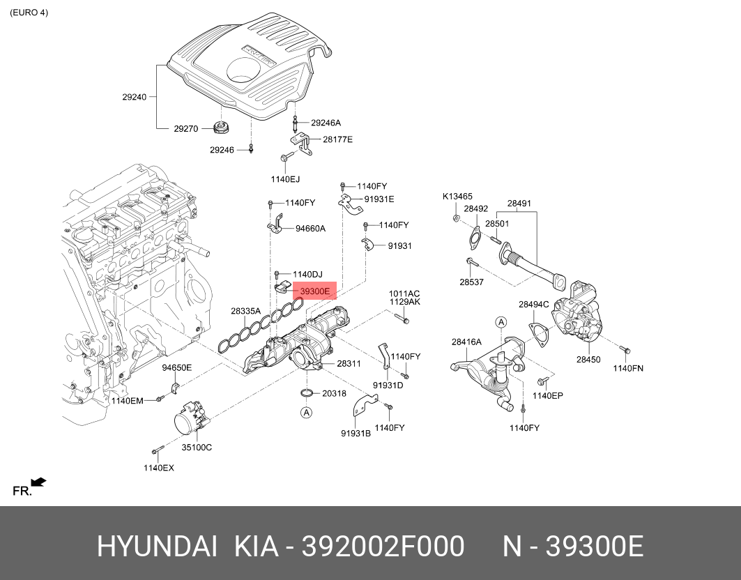 Датчик давления во впускном коллекторе двигателя - Hyundai/Kia 39200-2F000