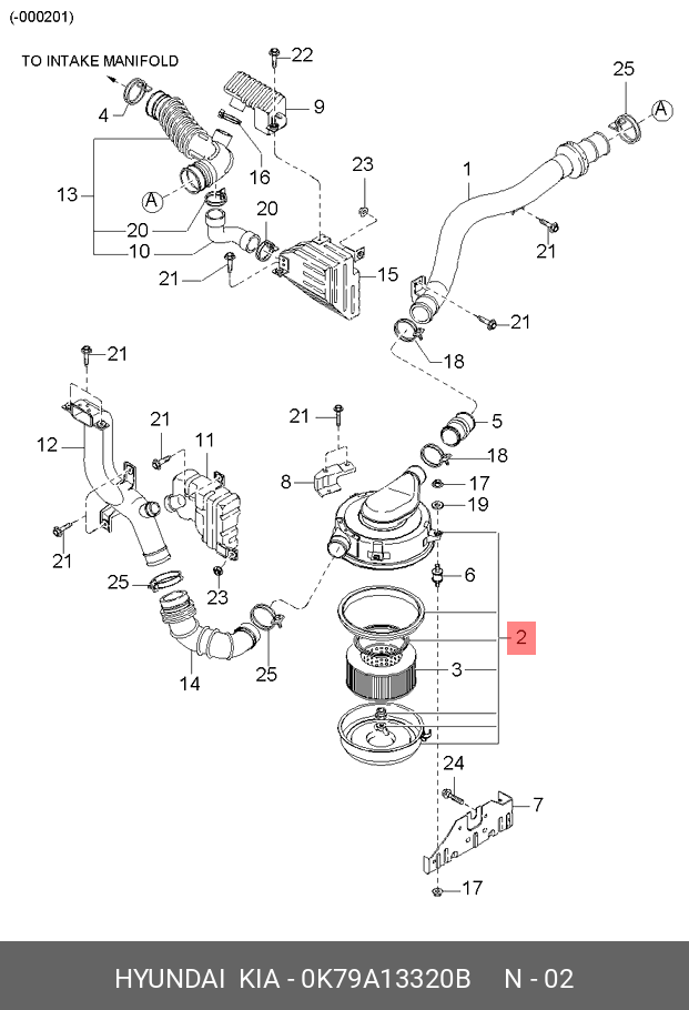 Фильтр воздушный - Hyundai/Kia 0K79A-13320B