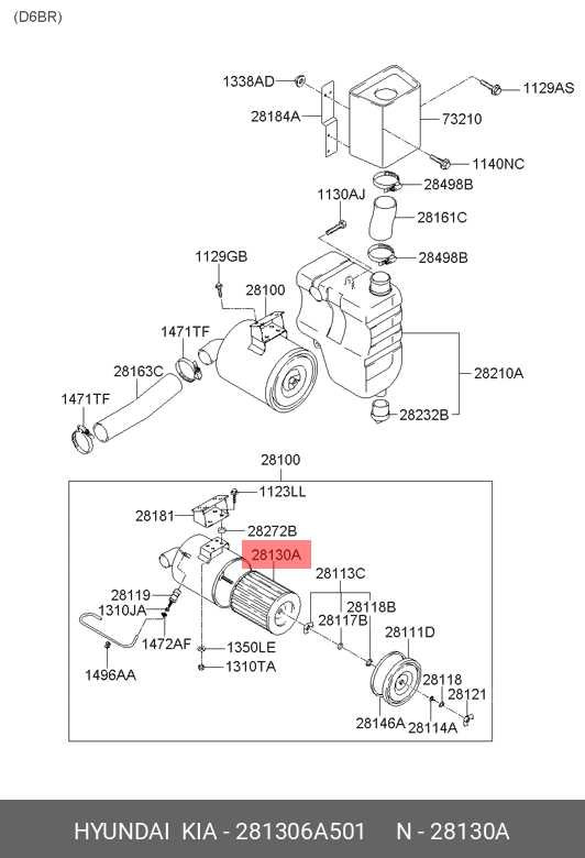 Фильтр воздушный - Hyundai/Kia 28130-6A501