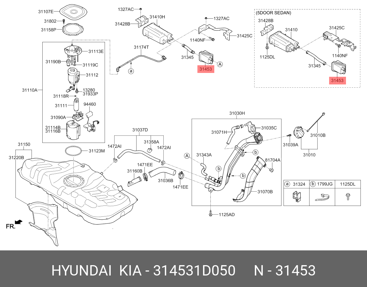 Воздушный фильтр топливного бака - Hyundai/Kia 31453-1D050