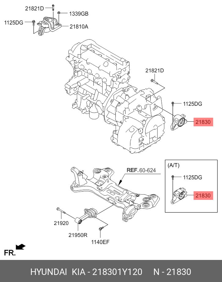 Опорный узел двигателя - Hyundai/Kia 21830-1Y120