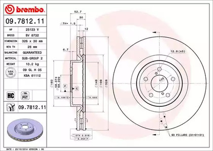 Диск тормозной UV Coated | перед |