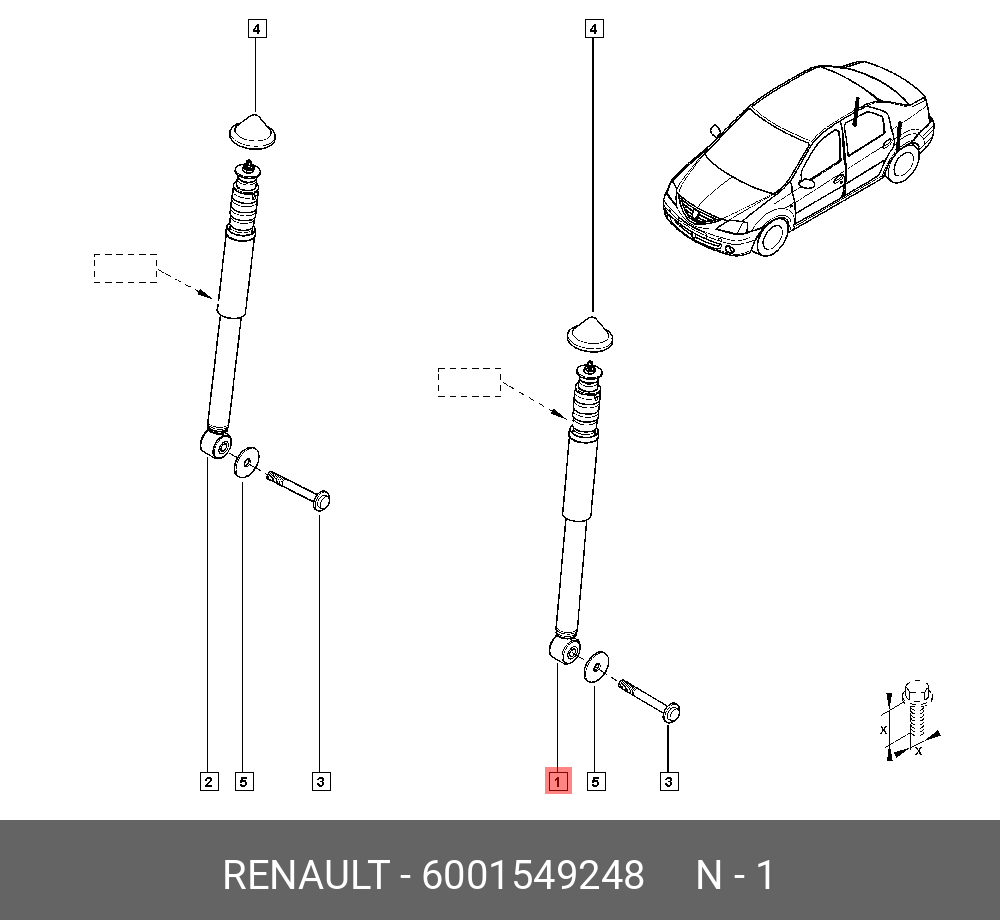 Амортизатор | зад прав/лев | - Renault 6001 549 248