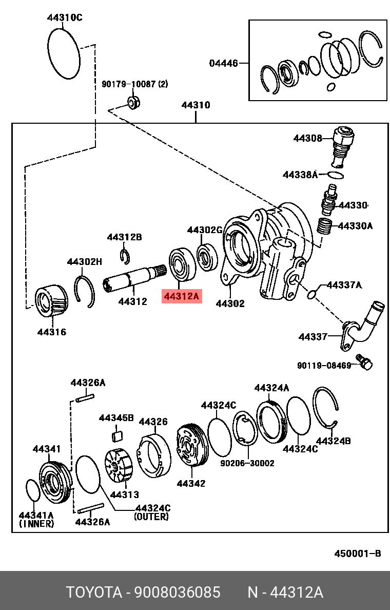 Подшипник генератора - Toyota 9008036085