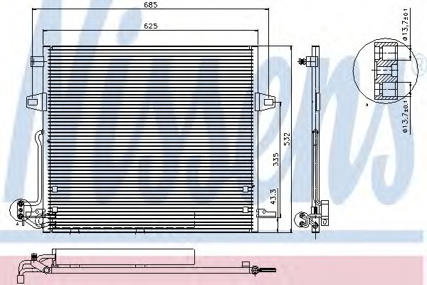 Радиатор кондиционера - Nissens 940066