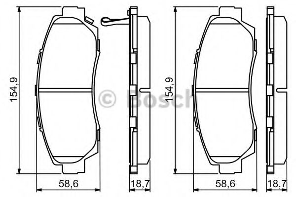 Колодки тормозные дисковые | перед | - Bosch 0 986 494 308