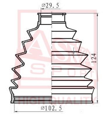 Пыльник ШРУСа внешний (комплект без смазки) Asva                ASBT-T52