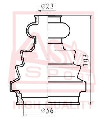 Пыльник ШРУСа (комплект без смазки) Asva                ASBT-T5M1