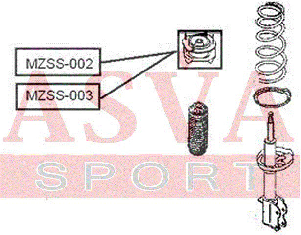 Опора амортизатора задняя левая - Asva MZSS-002