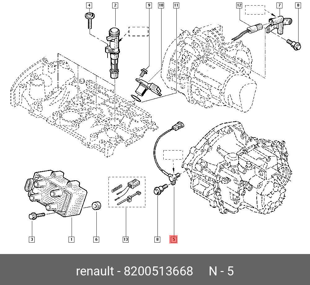 Датчик положения коленчатого вала - Renault 8200513668