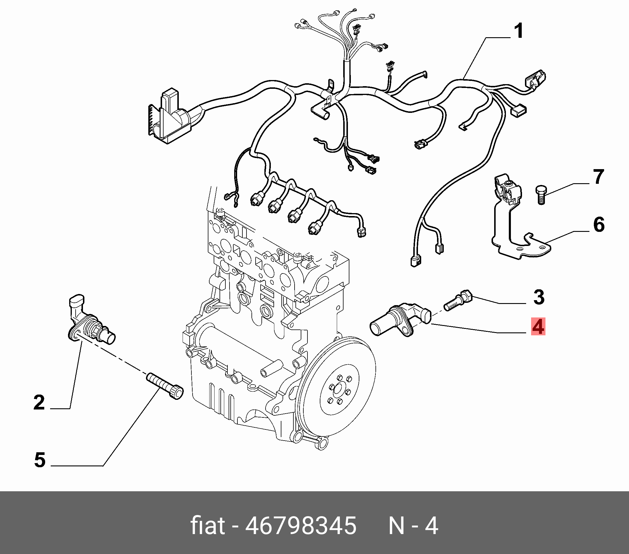 Датчик положения коленчатого вала - Fiat/Alfa/Lancia 46798345