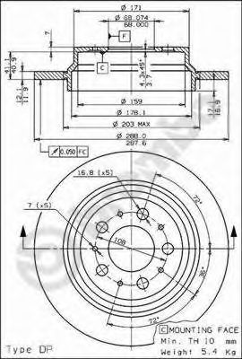Диск тормозной Max | зад | - Brembo 08.7765.75