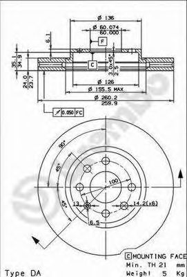 Диск тормозной | перед | - Brembo 09.8601.75