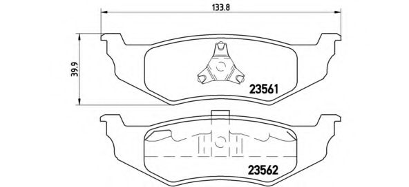 Колодки тормозные дисковые | зад | - Brembo P 11 010