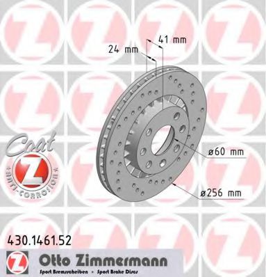 Диск тормозной | перед | - Zimmermann 430.1461.52