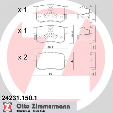 Колодки тормозные дисковые | зад | - Zimmermann 24231.150.1