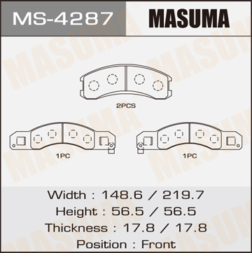 Колодки тормозные дисковые - Masuma MS4287