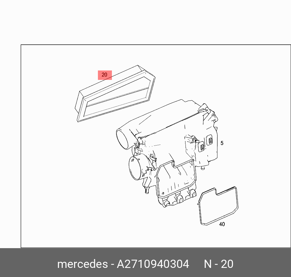 Фильтр воздушный - Mercedes A2710940304