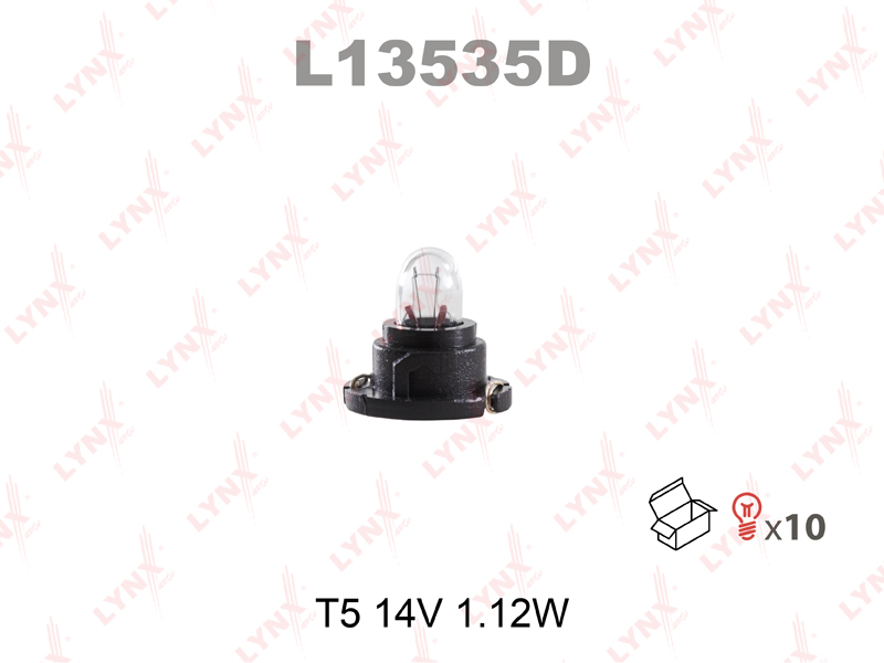 Лампа накаливания панели приборов T5 14V 1.12W - LYNXauto L13535D