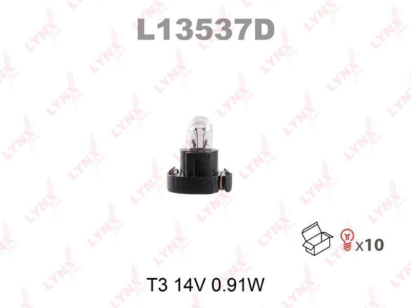 Лампа накаливания панели приборов T3 14V 0.91W - LYNXauto L13537D