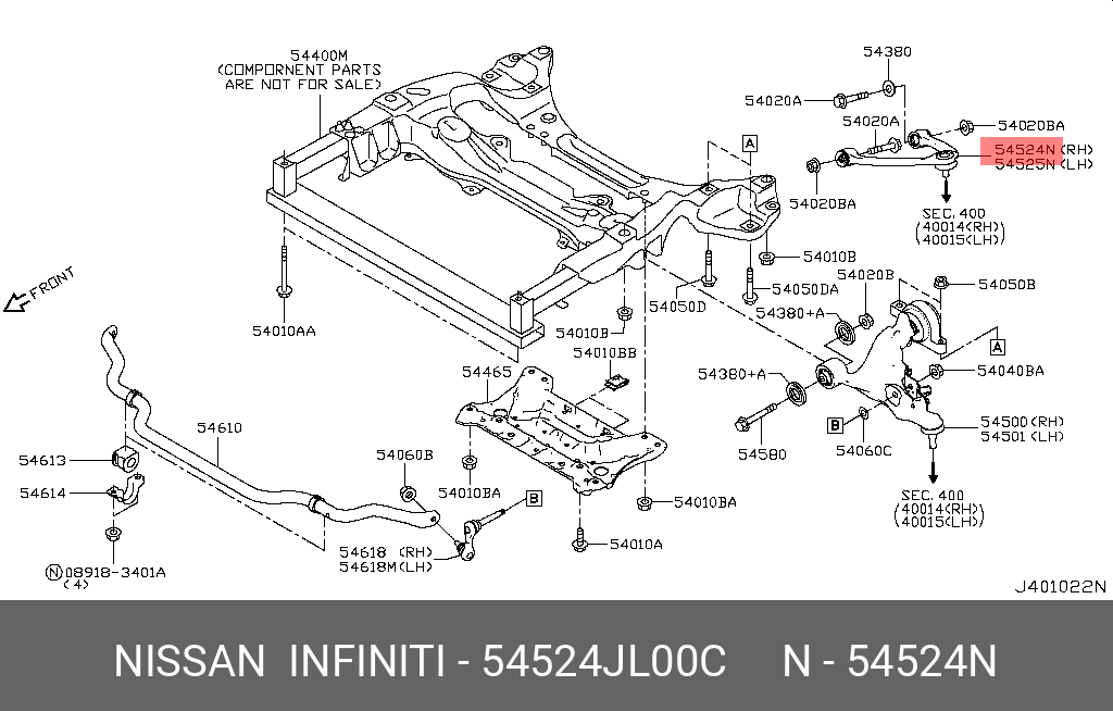 Рычаг подвески | прав | - Nissan 54524-JL00C