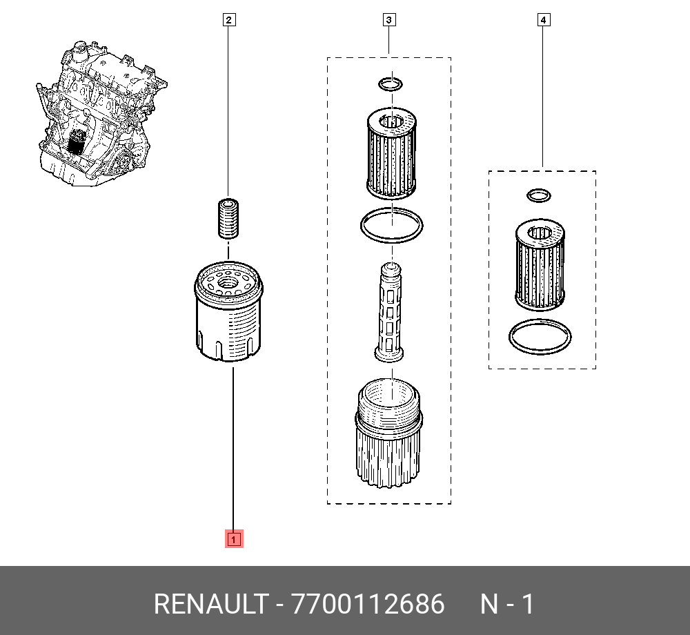 Фильтр масляный - Renault 7700 112 686