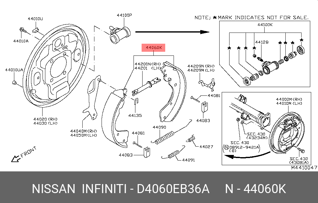 Колодки тормозные барабанные   | зад | - Nissan D4060-EB36A