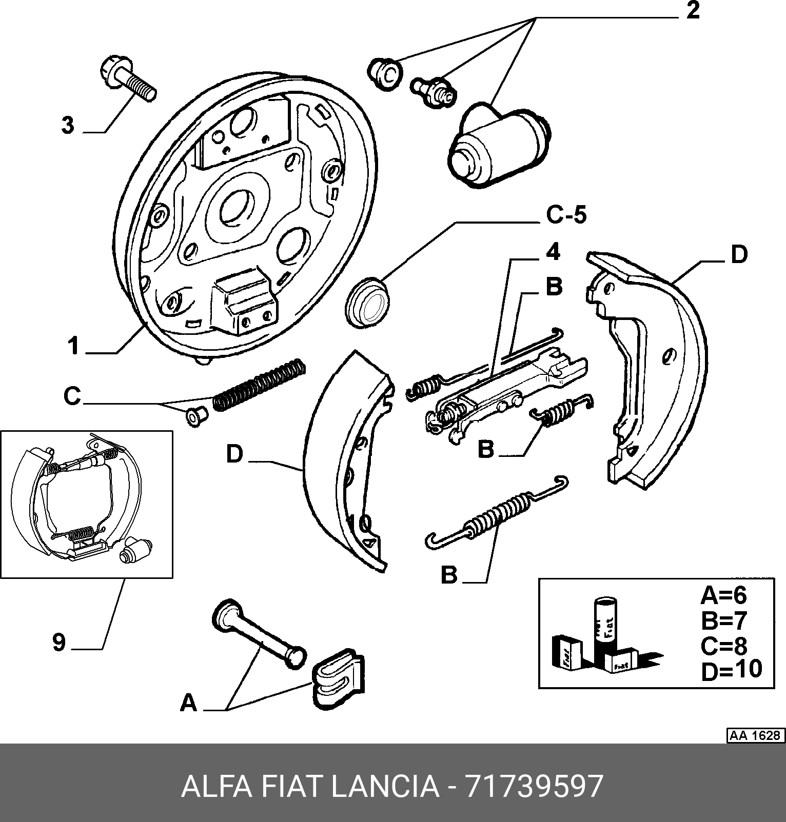 Колодки тормозные барабанные | зад | - Fiat/Alfa/Lancia 7 173 9597