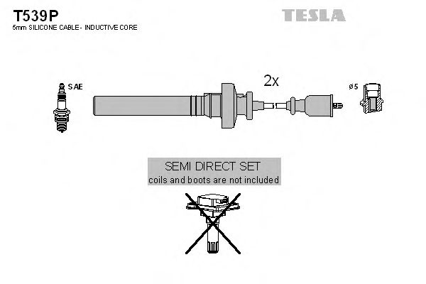 Комплект высоковольтных проводов - Tesla T539P