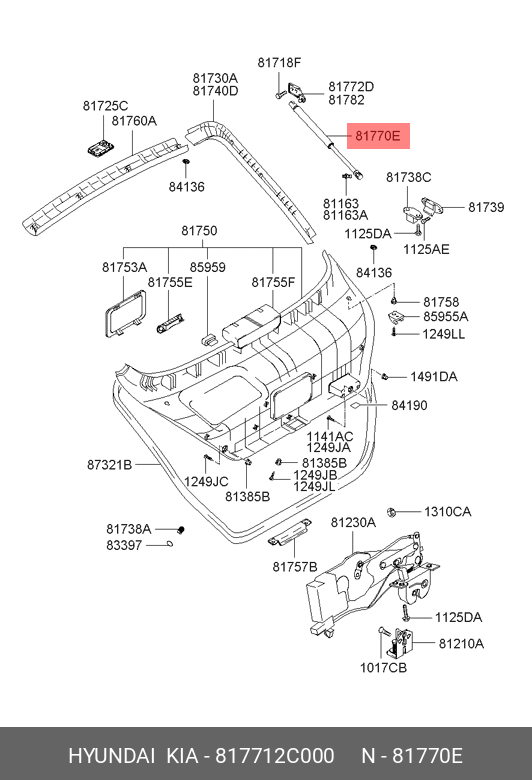 Амортизатор крышки багажника - Hyundai/Kia 81771-2C000
