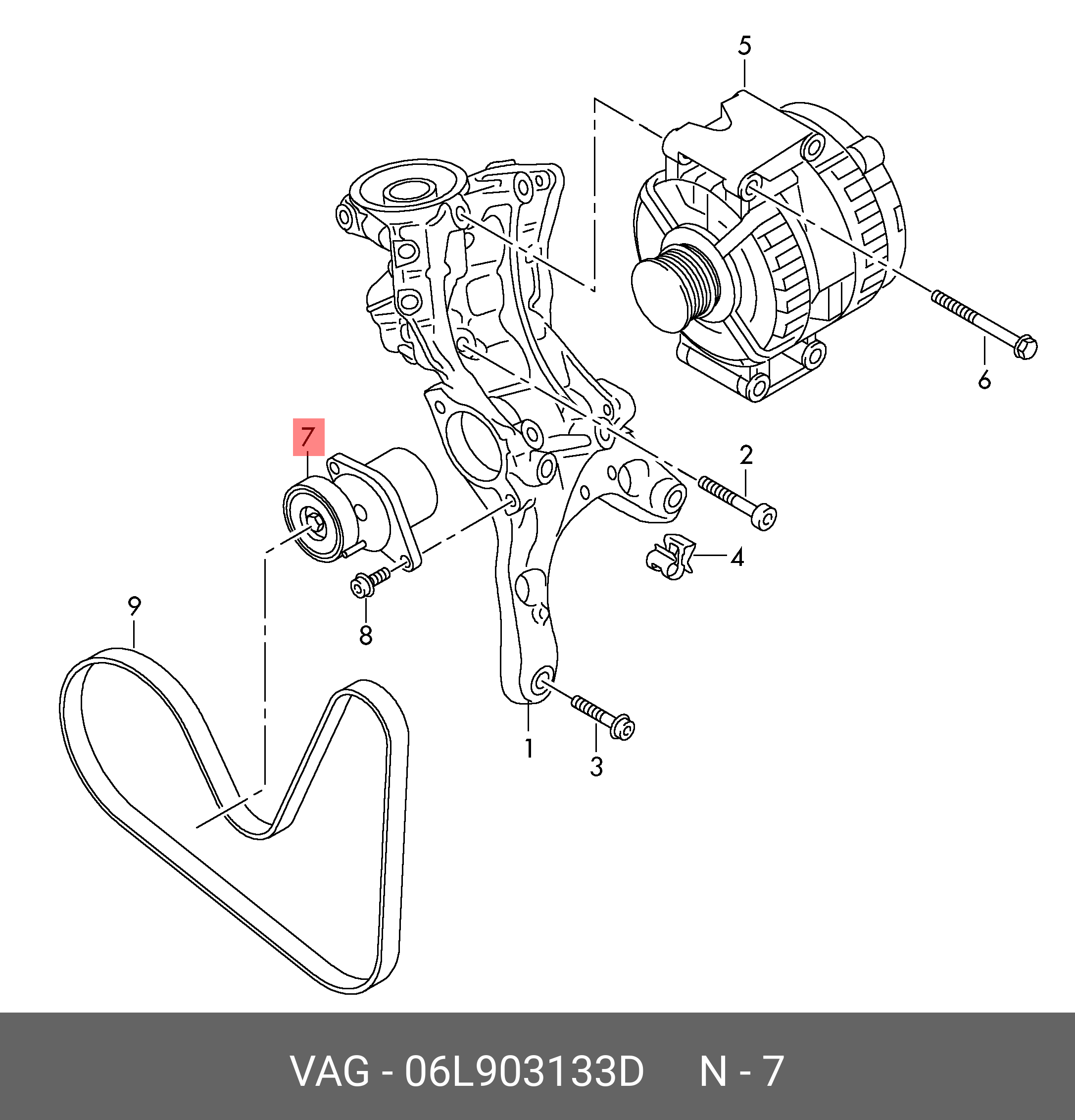 Натяжитель приводного ремня - VAG 06L903133D