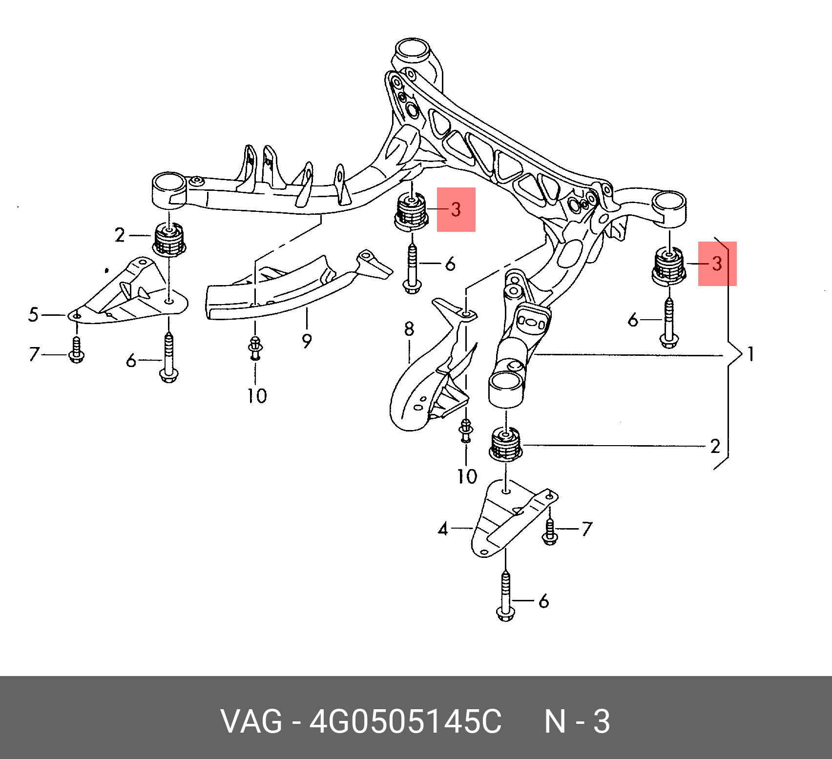 Подушка двигателя - VAG 4G0 505 145 C