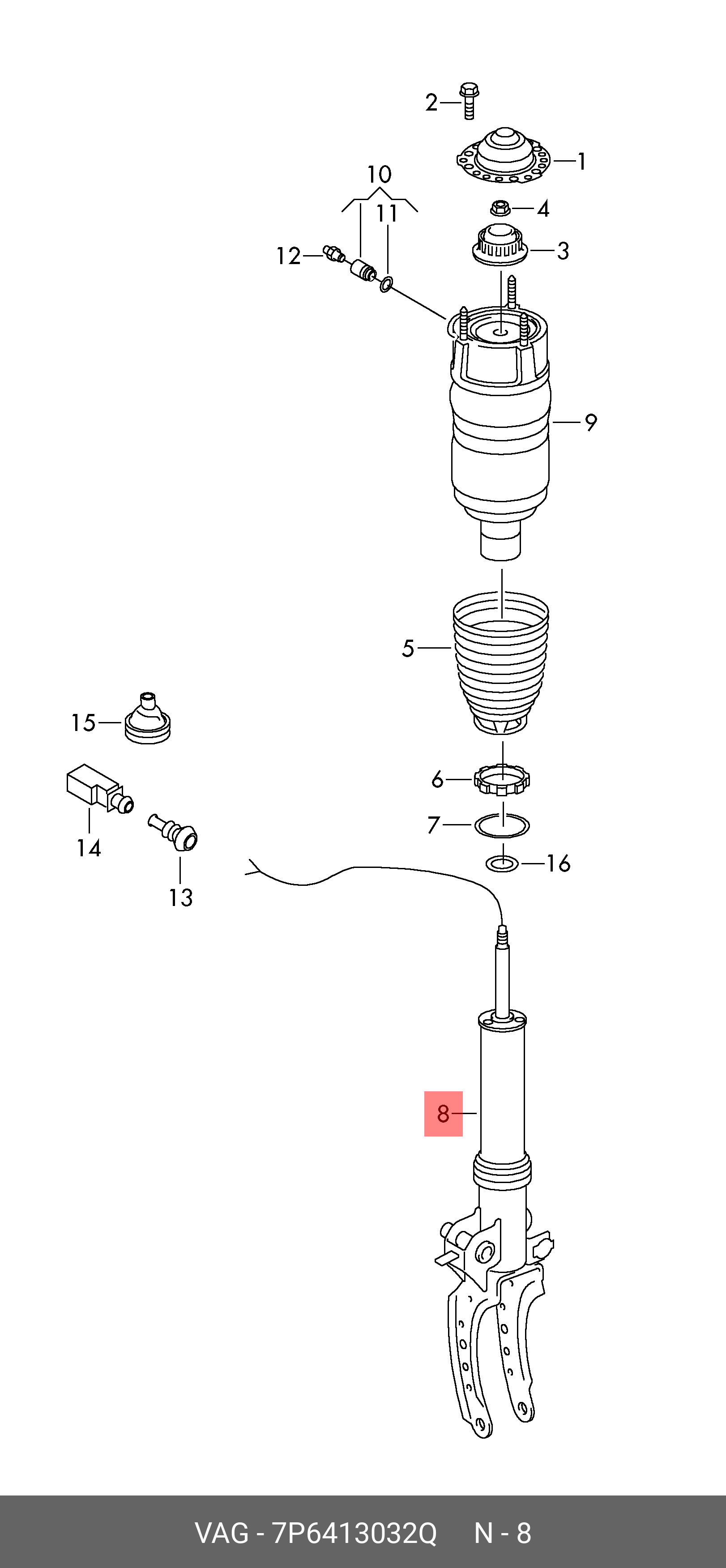 Амортизатор подвески - VAG 7P6 413 032 Q
