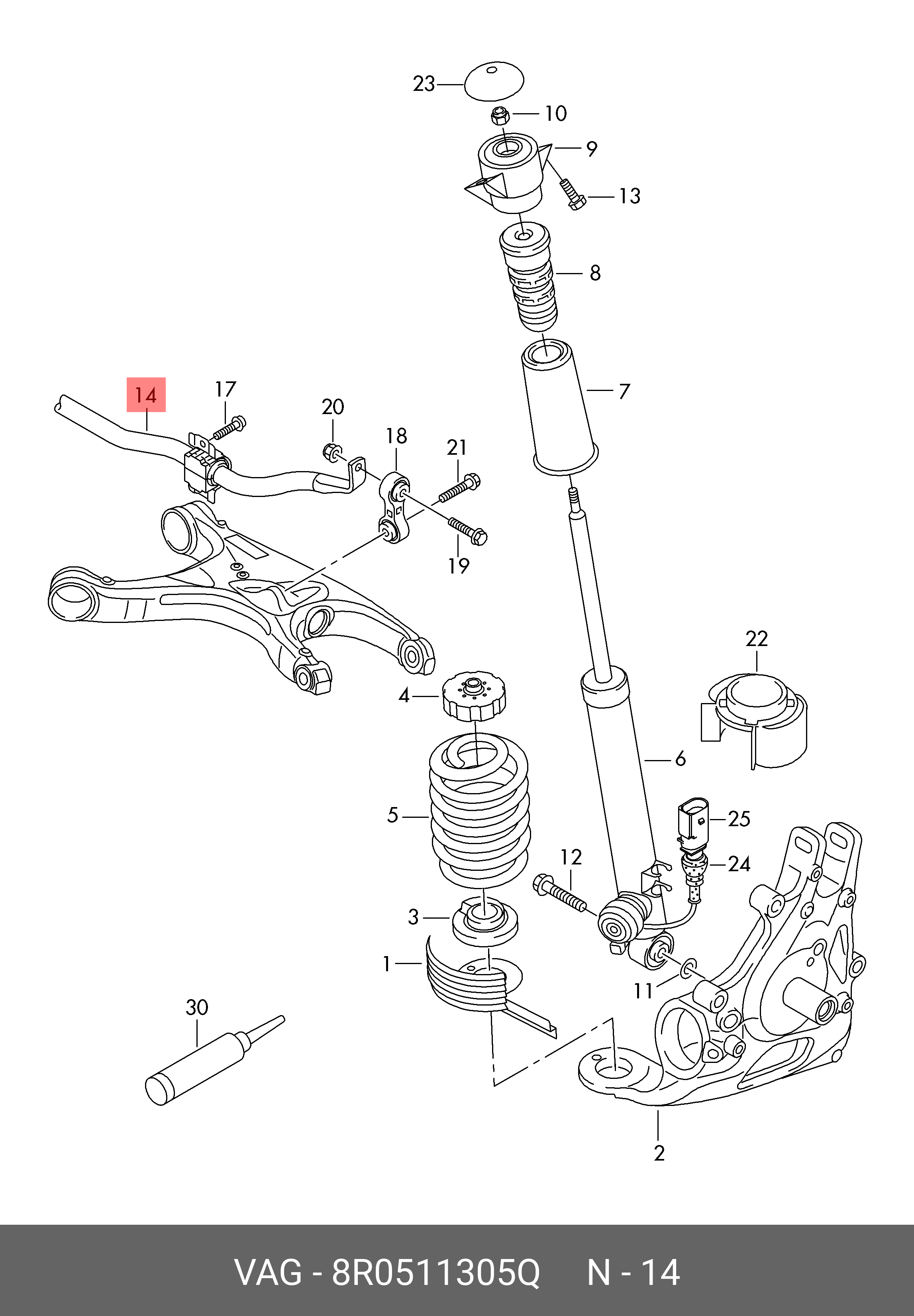 Рычаг подвески - VAG 8R0 511 305 Q