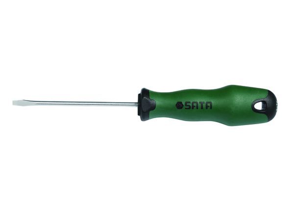 Отвертка с обрезиненной ручкой шлицевая SL-5х100мм - Sata 63408
