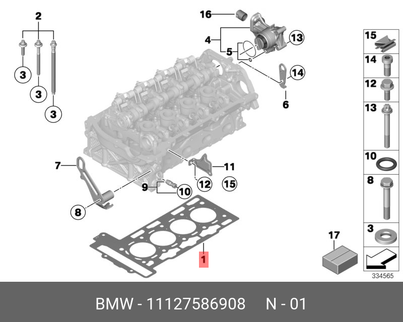 Прокладка головки блока цилиндров - BMW 11 12 7 586 908