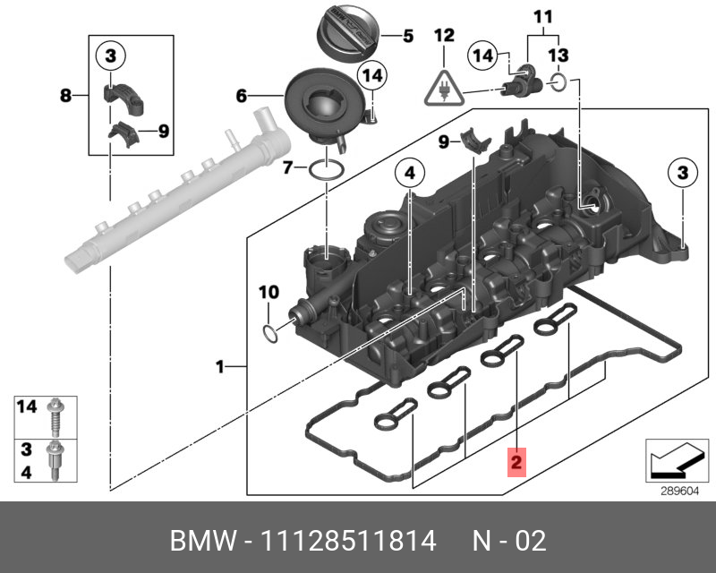 Прокладка клапанной крышки - BMW 11 12 8 511 814